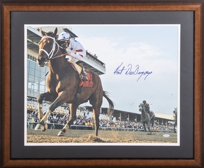 Ken Desormeaux Signed and Framed to 26.5x22.5" Photo of Big Brown Crossing the Finish Line (Steiner)